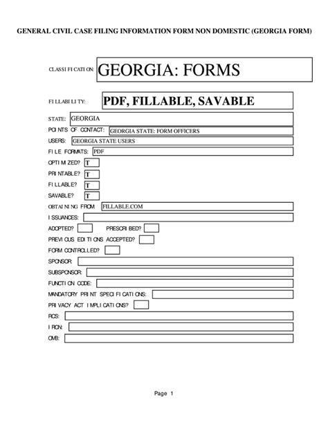 Fillable Online General Civil Case Filing Information Form Non Fax Email Print Pdffiller