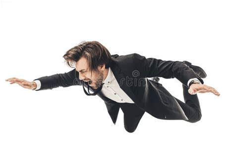 Screaming Young Businessman In Suit Falling Stock Image Image Of