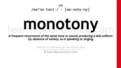 pronunciation of monotony definition of monotony youtube