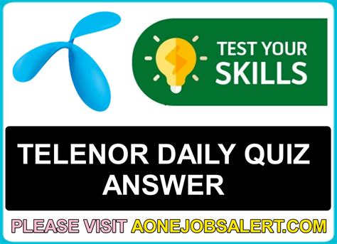 Telenor Quiz Today 6th May 2023 Telenor Answers Today