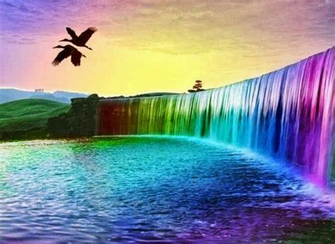 Hermoso Paisaje Con Una Cascada Arco Iris Rainbow Waterfall Waterfall Wallpaper Colorful