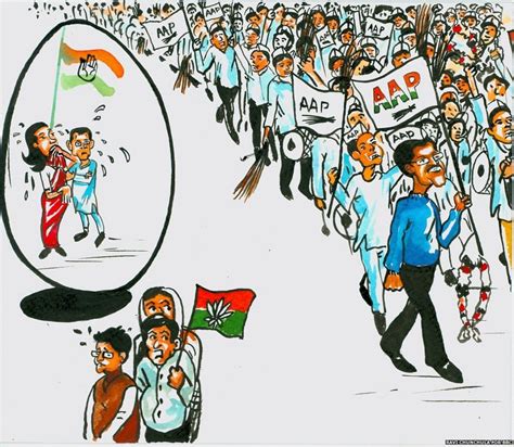 Delhi Election Arvind Kejriwals Victory In Cartoons Bbc News