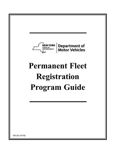 NYS DMV Form MV-20. Permanent Fleet Registration Program Guide | Forms