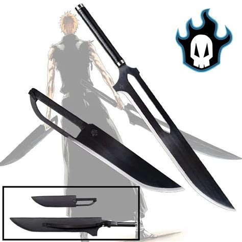 The Latest Ichigos Sword Twin Set Zangetsu Banki Blade Replica Anime Bleach Swords Thousand