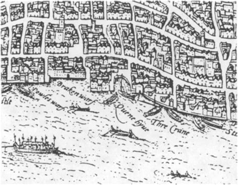 Detail Of The Queenhithe Dock From The Map Of London By Braun And