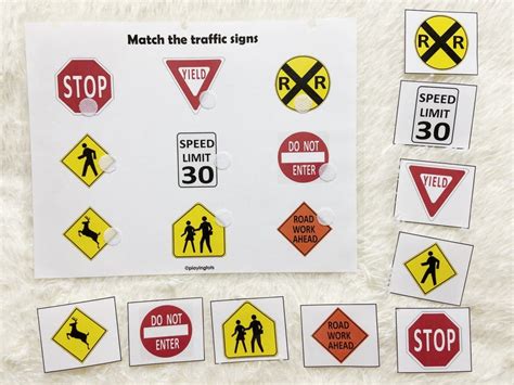 Road Traffic Signs Matching Activity Printable For Toddlers Etsy