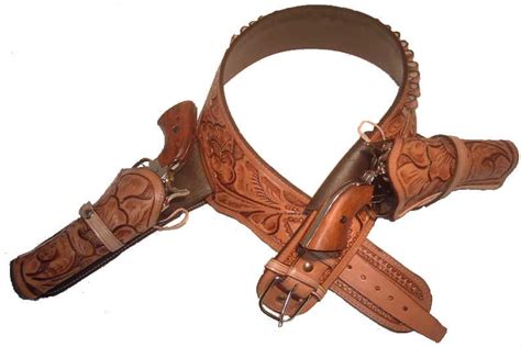 Holsters Belts Pouches Cal Cowboy Western Fast Draw Gun Holster Rig Tooled Leather