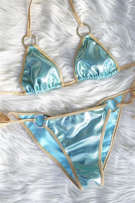Sexy Bling Shiny Holographic Bikini Made To Order Hand Etsy Canada