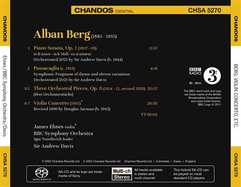 Andrew Davis Bbc Symphony Orchestra Alban Berg Violin Concerto
