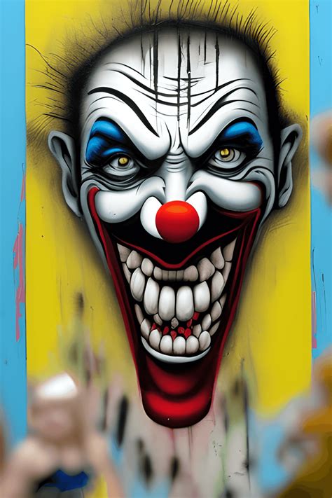 Evil Clown Graffiti Art · Creative Fabrica