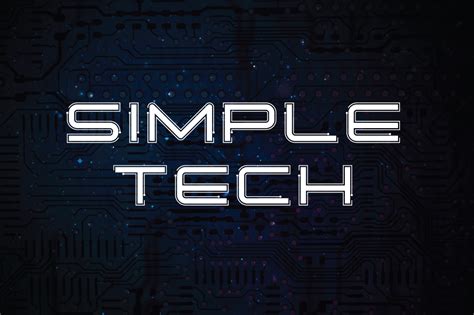 Simple Tech Font in Fonts on Yellow Images Creative Store