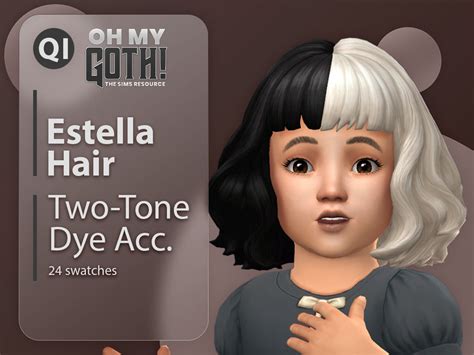 The Sims Resource Oh My Goth Estella Hair Two Tone Dye Accessory