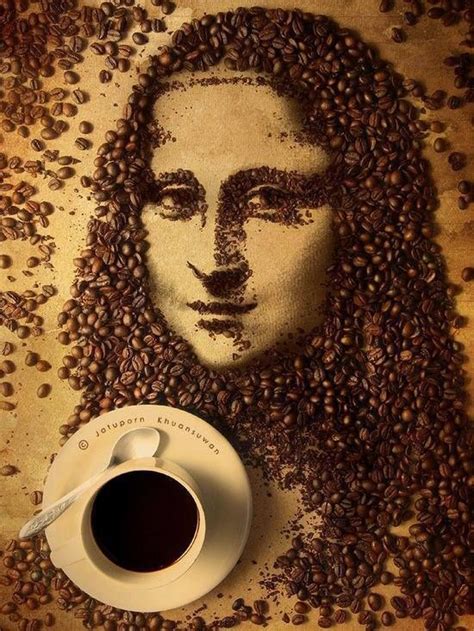 Art Made With Coffee Grains Coffee Painting Coffee Art Bean Art