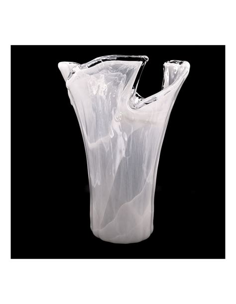 White Murano Glass Vase Whirlpool M B Argenti Di Muscariello A And C S A S