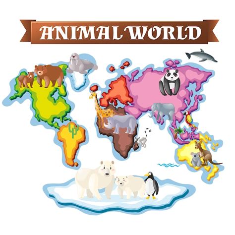 Free Animal World Map Design Nohatcc