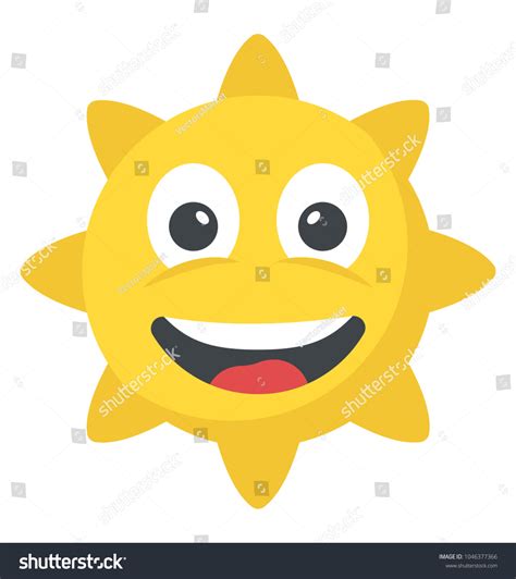 Shining Sun Smiley Smiling Sun Emoticon Stock Vector Royalty Free