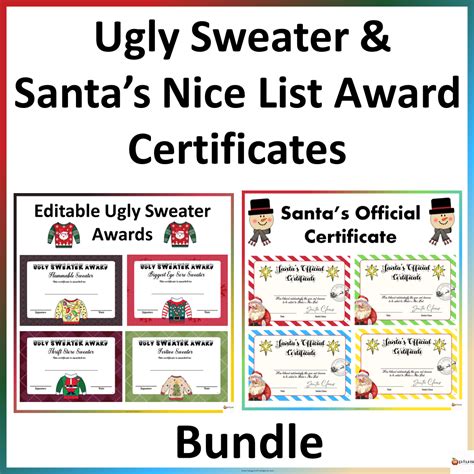 Christmas Ugly Sweater And Santas Official Nice List Award