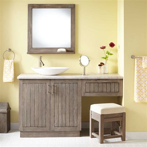 For example, a wood vanity can make a bathroom feel warm and can also feature a really nice. 36" Harper Vessel Sink Vanity - Gray - Bathroom