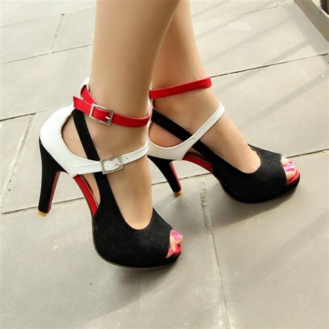 Shoes Woman Fashion Party Shoes Woman Sexy Red Bottom High Heels Summer Pumps Ankle Strap