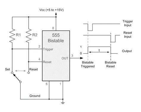 Bistable Multivibrator Using Ic 555 Circuit Koleksi Skema Rangkaian