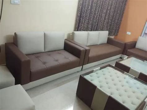 Modern Rexine Living Room Designer Sofa Set Cushion Back At Rs 6000