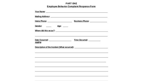 FREE Sample Employee Complaint Forms In PDF MS Word