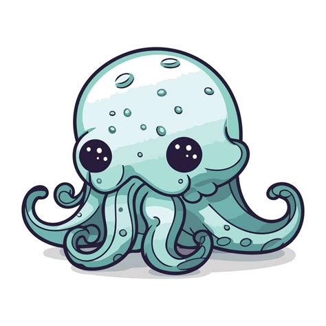 Octopus Cartoon Character Isolated On A White Background Vector