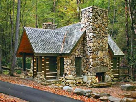 Stone Cabin Cottage House Plans Rustic Cabin