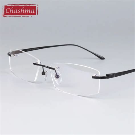 chashma men and women pure titanium light rimless designer glasses quality frame frameless