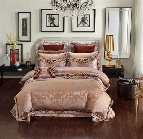Buy Luxury Queen King Size Bedding Sets Silk Cotton Jacquard Bedding Set Duvet