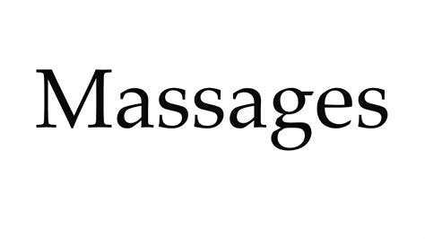 How To Pronounce Massages Youtube