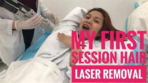 my first session of hair laser removal in underarms and bikini area 😍 youtube