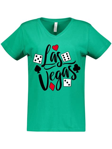 Inktastic Las Vegas Dice And Card Suites Womens V Neck T Shirt
