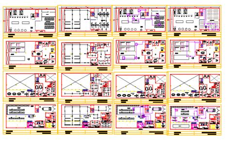 2d autocad blocks (.dwg or.dxf). clothing factory sewing machines warehouse in autocad file