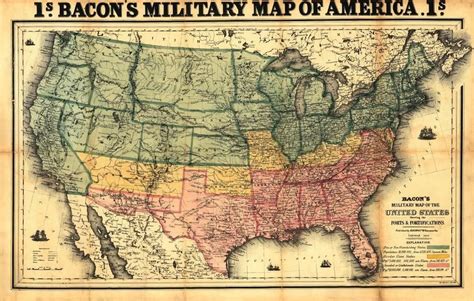 24x36 Vintage Reproduction Antique Civil War Bacons Military Map Of