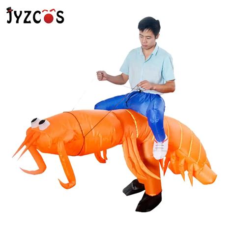 Jyzcos Inflatable Lobster Costume Big Funny Mantis Shrimp Rider Halloween Christmas Fancy Dress
