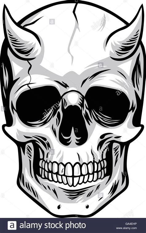 Demon Head Skull Vector Stock Vector Art And Illustration