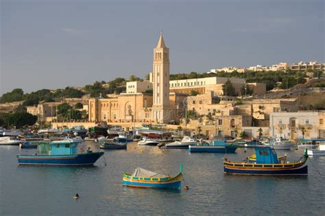 Marsaskala Harbor Malta Stock Photo Image Of Blue 109940358