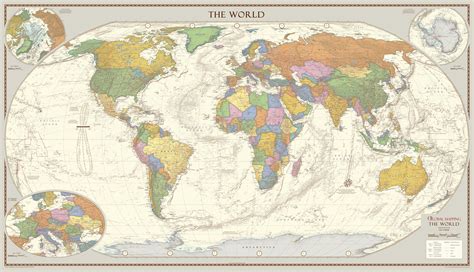 Antique Style World Map Extra Large Map