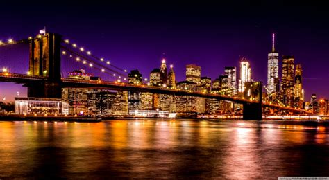 Brooklyn Bridge At Night 4k Hd Desktop Wallpaper Main