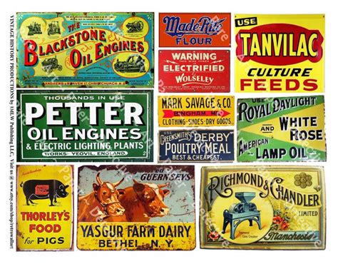 Vintage Advertising Stickers Rusty Metal Farm Signs Farming Etsy