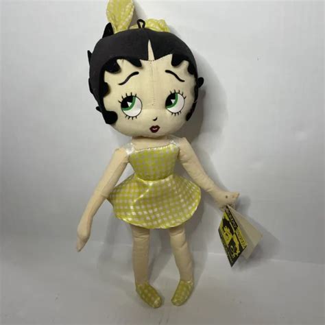 New W Tags Betty Boop Yellow Dress Plush Stuffed Toy Kellytoy Vintage