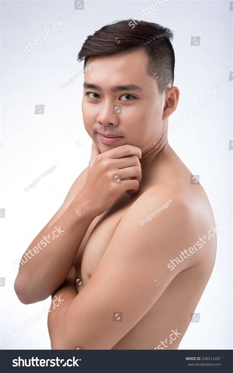 Portrait Shirtless Handsome Vietnamese Man Stock Photo 236312431