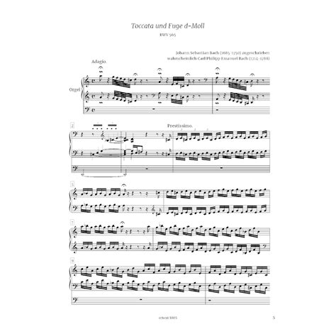 Bachs Toccata NOTENBAND Und TEXTBAND Urtext At By Michael Gailit