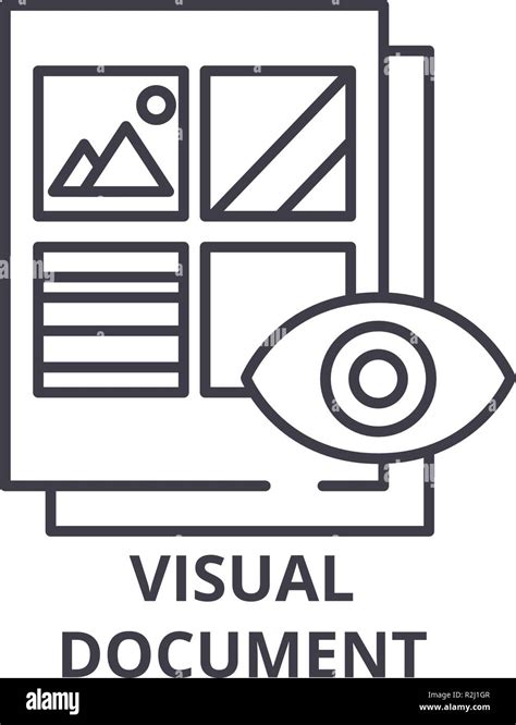 Visual Document Line Icon Concept Visual Document Vector Linear