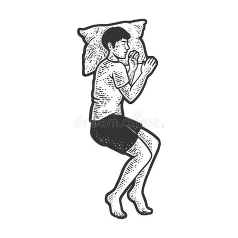 Sleeping Man Sketch Vector Illustration Stock Vector Illustration Of