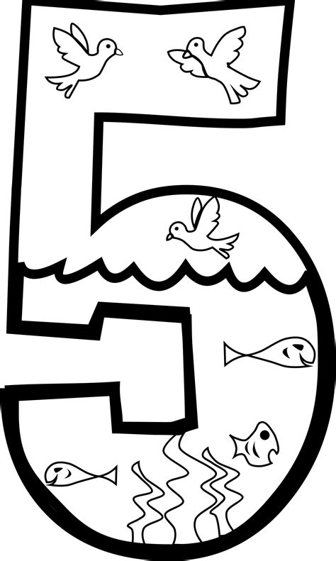 Creation Day 5 Coloring Page Icons Png Free Png And Icons Downloads