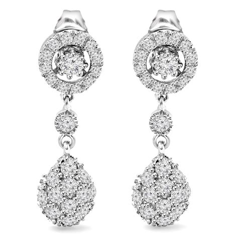 Diamond Dangle Drop Earrings Bijoux Majesty