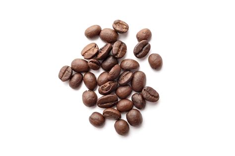 Roasted Coffee Beans Isolated On White Background Close Up Premium