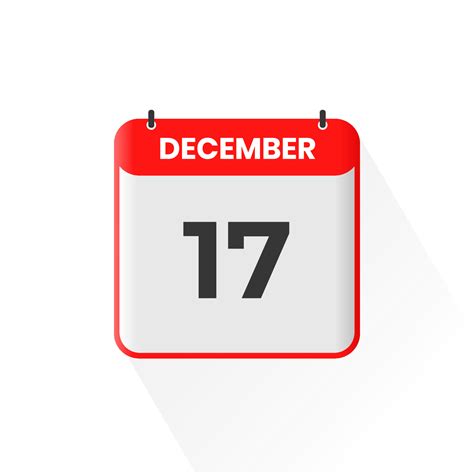 Icono Del Calendario Del 17 De Diciembre 17 De Diciembre Calendario